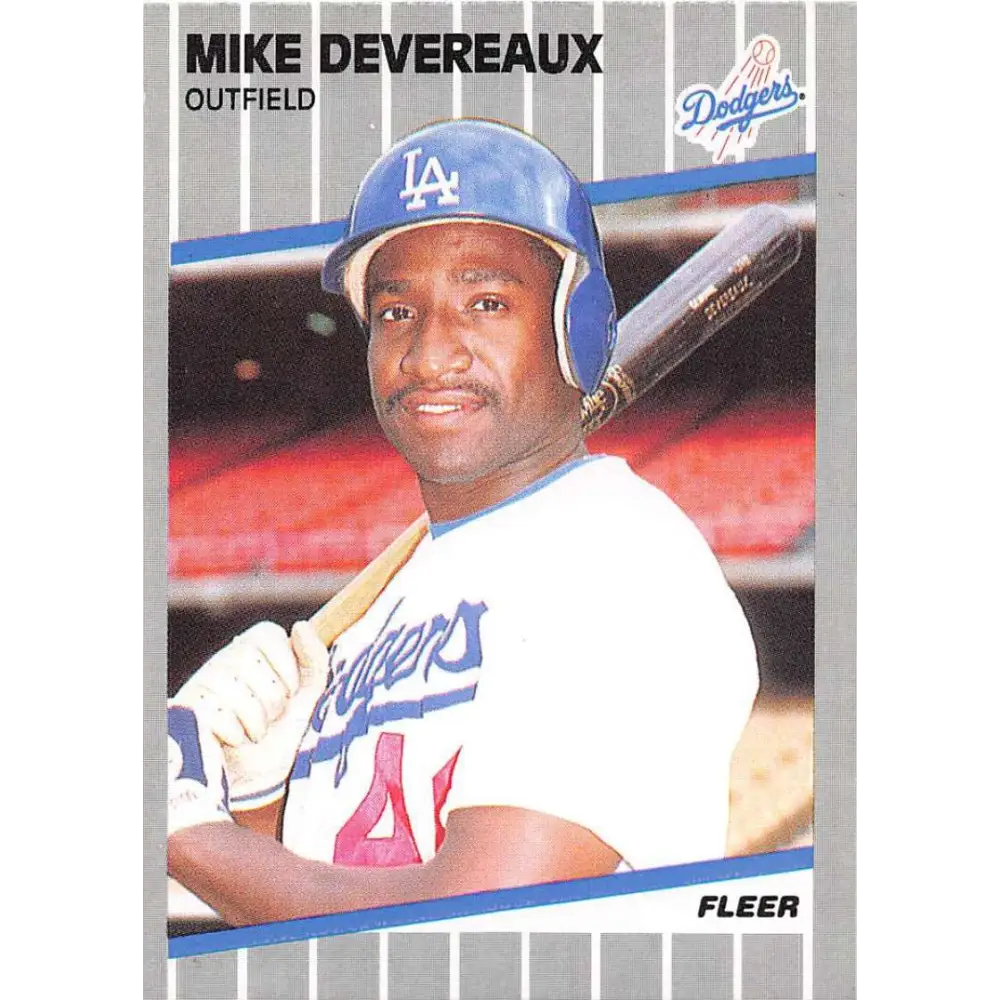 1989 Fleer #56 Mike Devereaux EX Excellent Los Angeles Dodgers Baseball Card  Image 1
