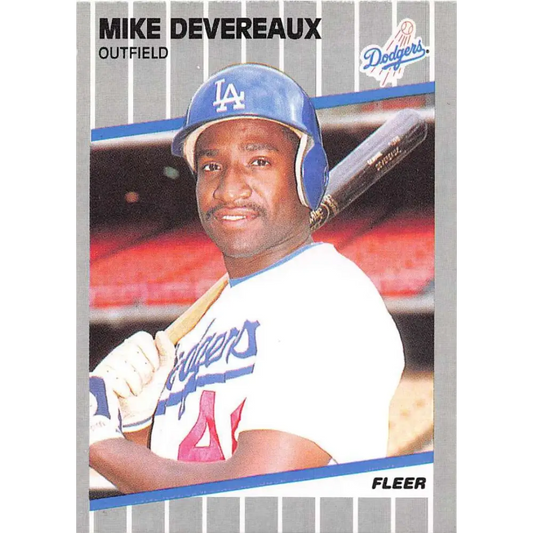 1989 Fleer #56 Mike Devereaux EX Excellent Los Angeles Dodgers Baseball Card  Image 1
