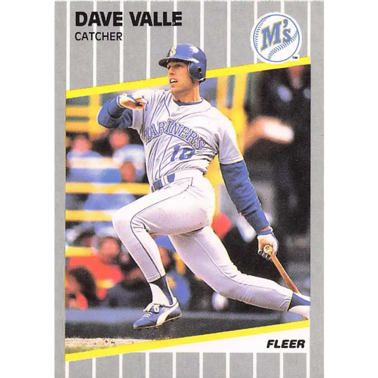 1989 Fleer #561 Dave Valle EX Excellent Seattle Mariners Baseball Card  Image 1