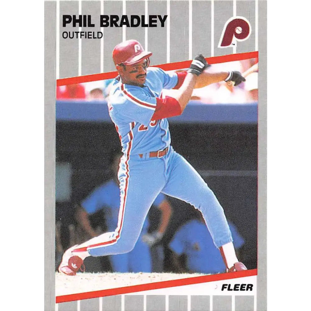 1989 Fleer #563 Phil Bradley EX Excellent Philadelphia Phillies Baseball Card  Image 1