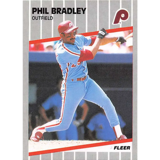 1989 Fleer #563 Phil Bradley EX Excellent Philadelphia Phillies Baseball Card  Image 1