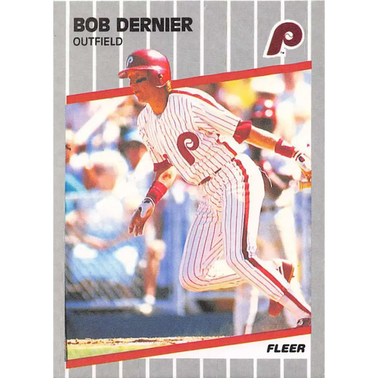 1989 Fleer #565 Bob Dernier EX Excellent Philadelphia Phillies Baseball Card  Image 1