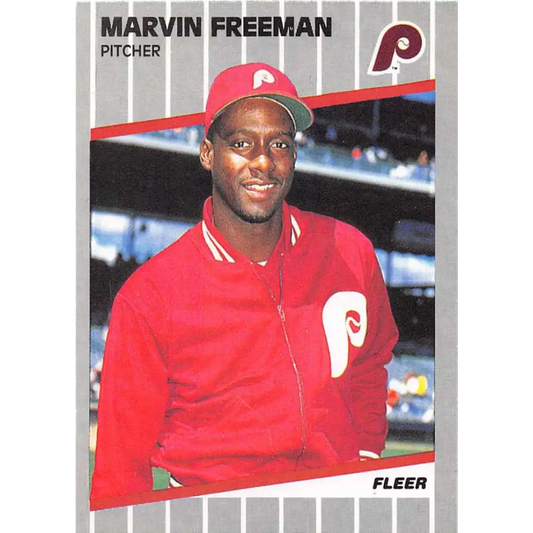 1989 Fleer #566 Marvin Freeman EX Excellent Philadelphia Phillies Baseball Card  Image 1