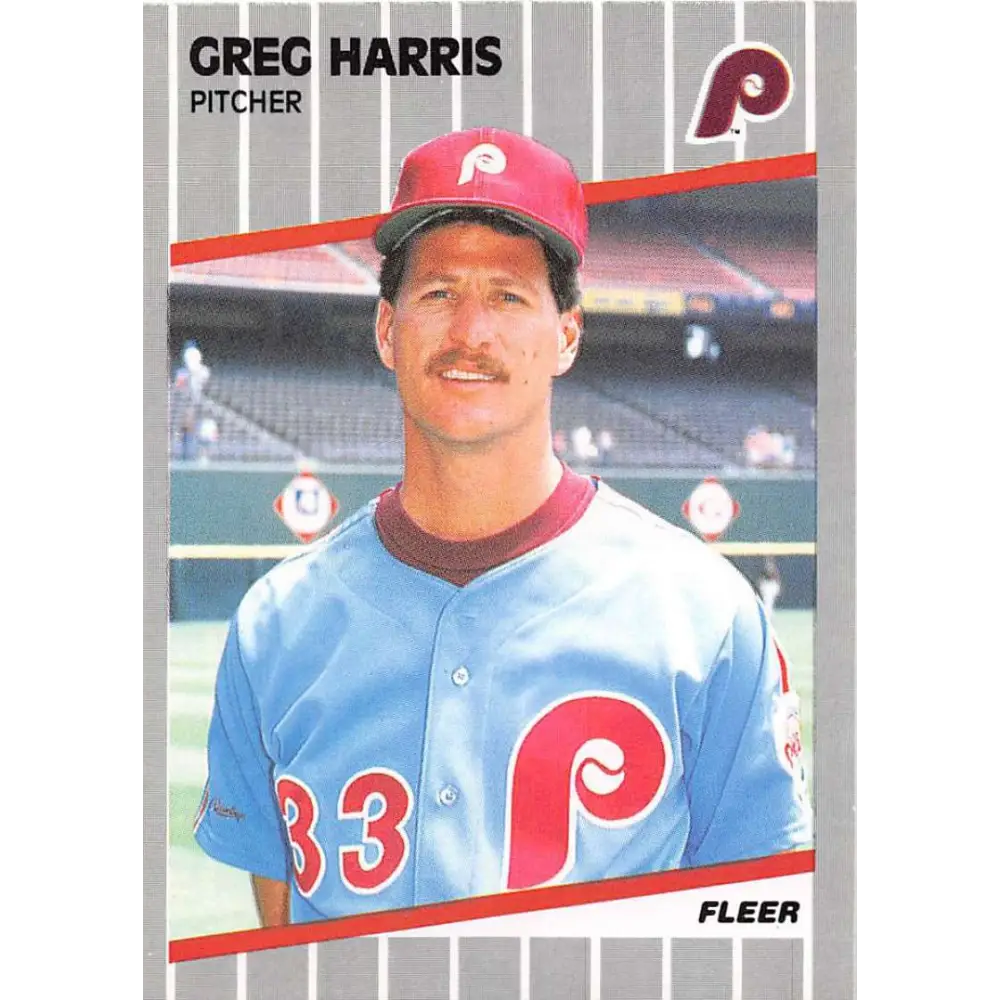 1989 Fleer #570 Greg Harris EX Excellent Philadelphia Phillies Baseball Card  Image 1