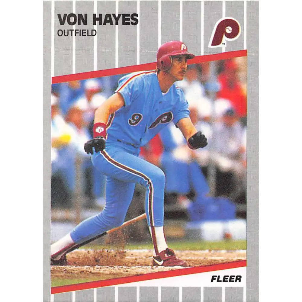 1989 Fleer #571 Von Hayes EX Excellent Philadelphia Phillies Baseball Card  Image 1
