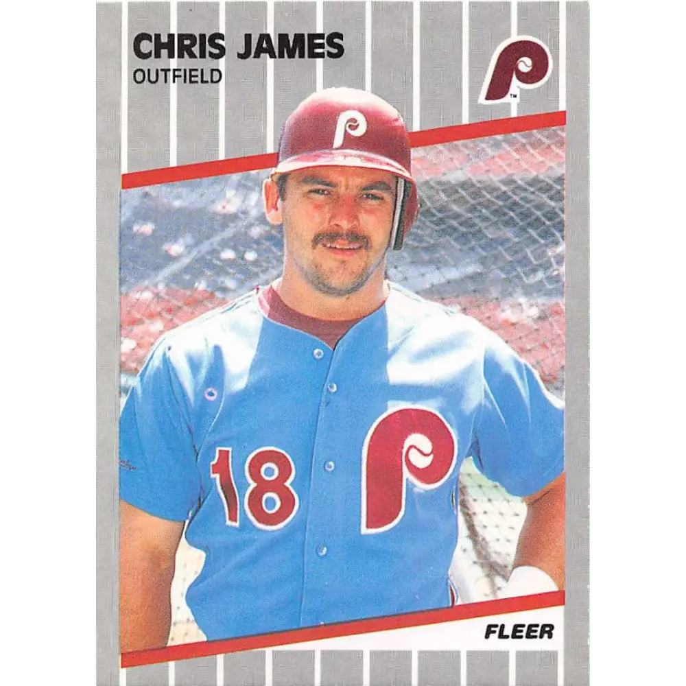 1989 Fleer #572 Chris James EX Excellent Philadelphia Phillies Baseball Card  Image 1
