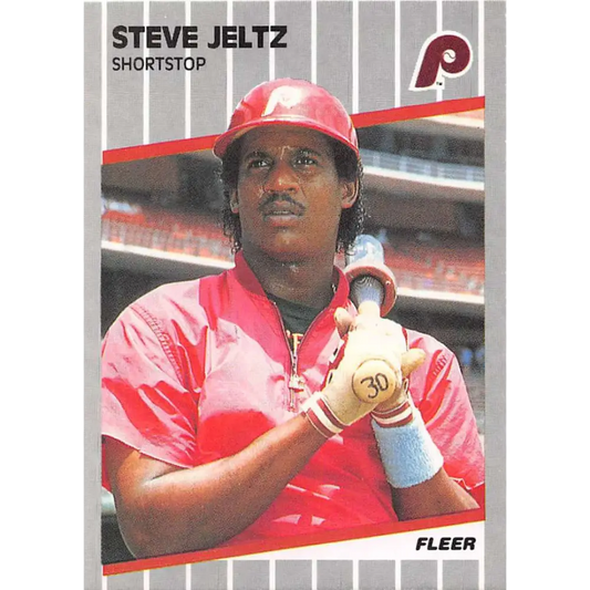 1989 Fleer #573 Steve Jeltz EX Excellent Philadelphia Phillies Baseball Card  Image 1