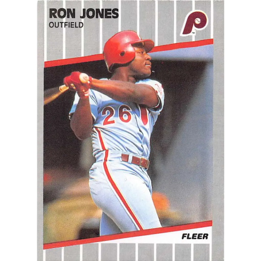 1989 Fleer #574 Ron Jones EX Excellent RC Rookie Philadelphia Phillies Baseball Card  Image 1