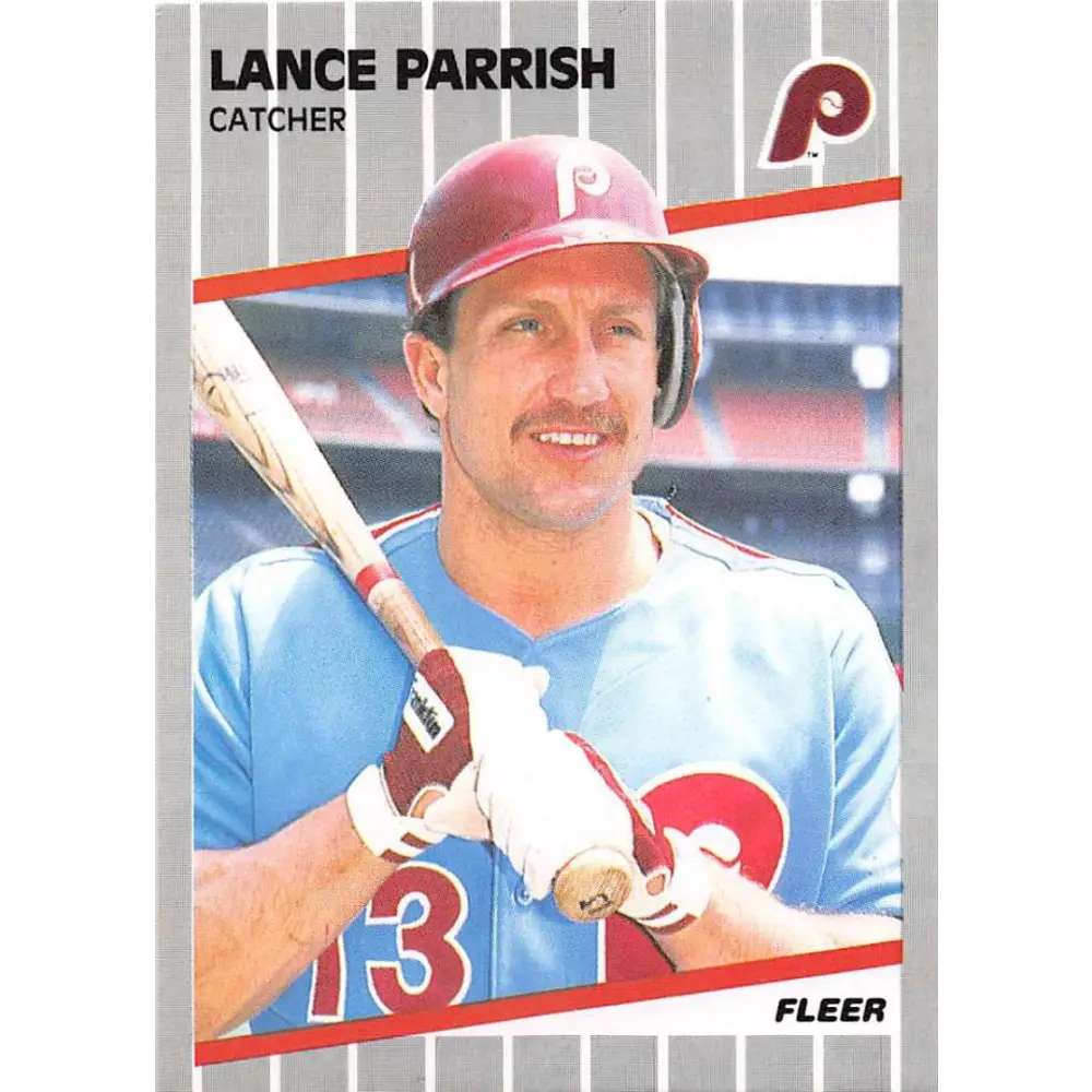 1989 Fleer #578 Lance Parrish EX Excellent Philadelphia Phillies Baseball Card  Image 1
