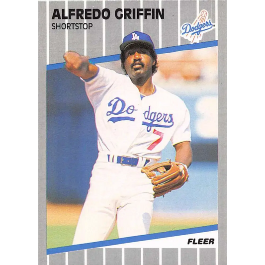 1989 Fleer #58 Alfredo Griffin EX Excellent Los Angeles Dodgers Baseball Card  Image 1