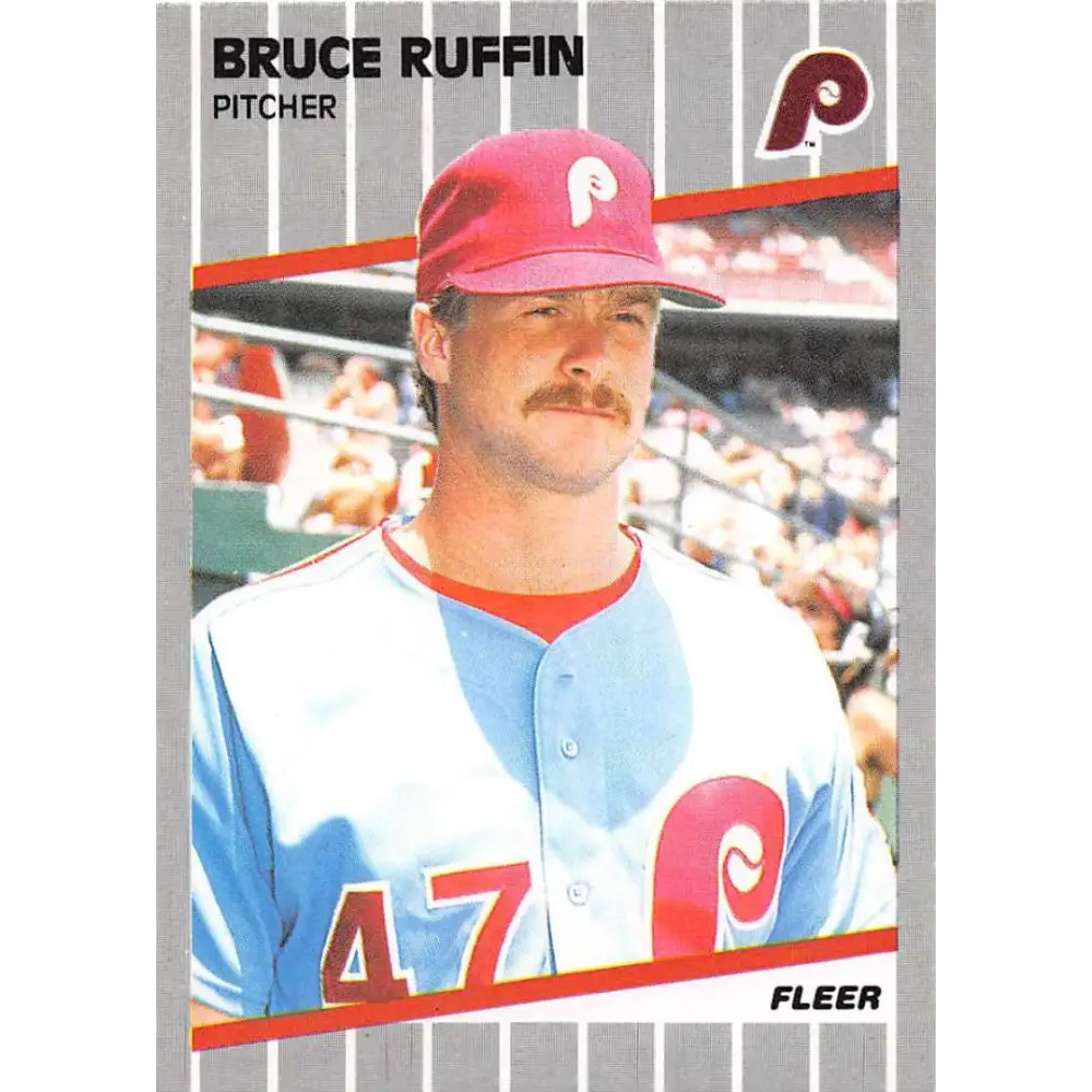 1989 Fleer #580 Bruce Ruffin EX Excellent Philadelphia Phillies Baseball Card  Image 1