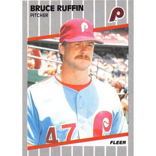 1989 Fleer #580 Bruce Ruffin EX Excellent Philadelphia Phillies Baseball Card  Image 1