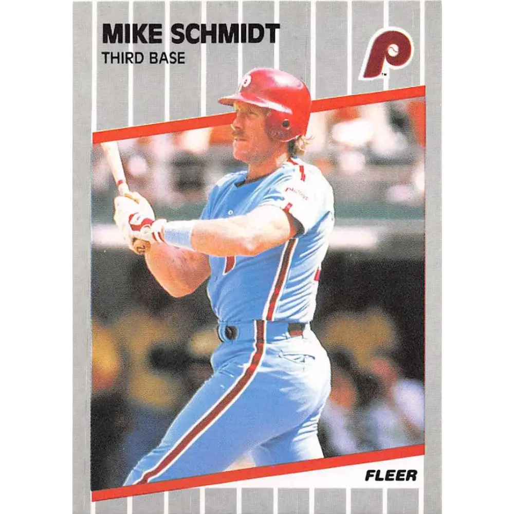 1989 Fleer #582 Mike Schmidt EX Excellent Philadelphia Phillies Baseball Card  Image 1