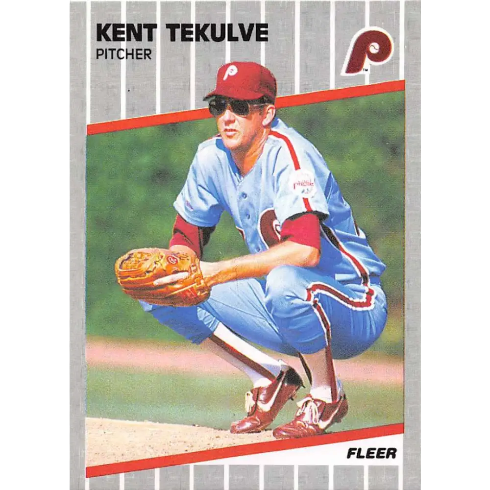 1989 Fleer #583 Kent Tekulve EX Excellent Philadelphia Phillies Baseball Card  Image 1
