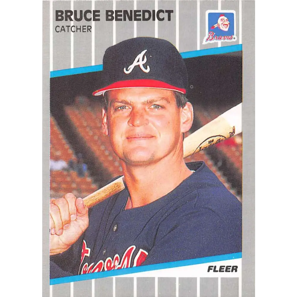 1989 Fleer #587 Bruce Benedict EX Excellent Atlanta Braves Baseball Card  Image 1