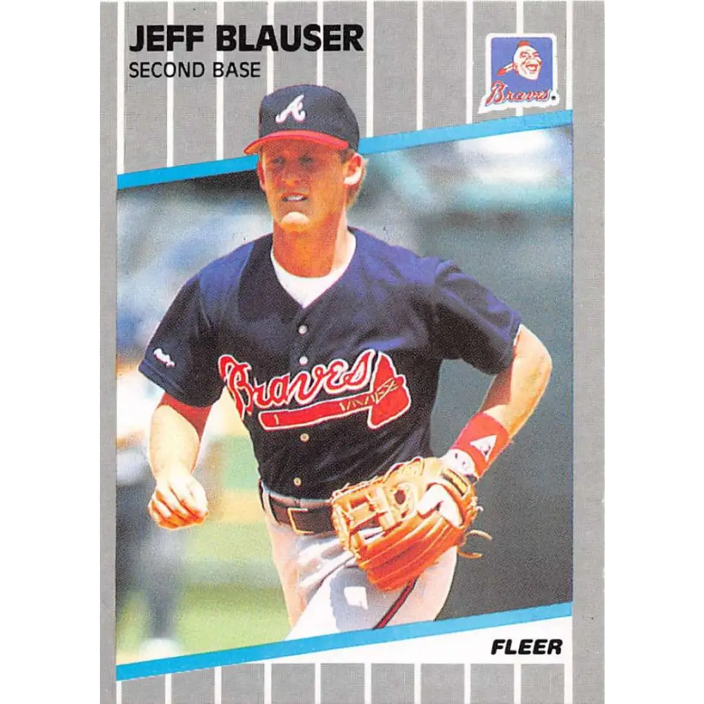 1989 Fleer #588 Jeff Blauser EX Excellent Atlanta Braves Baseball Card  Image 1