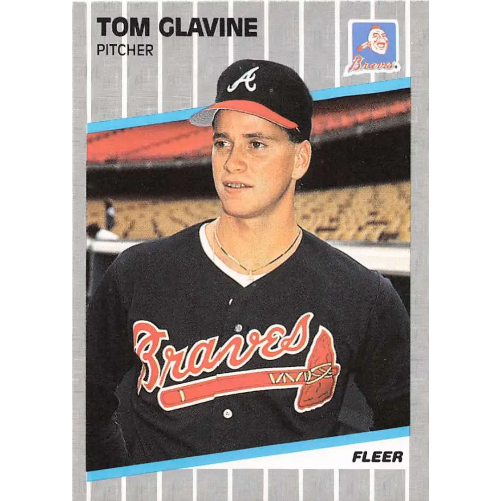 1989 Fleer #591 Tom Glavine EX Excellent Atlanta Braves Baseball Card  Image 1