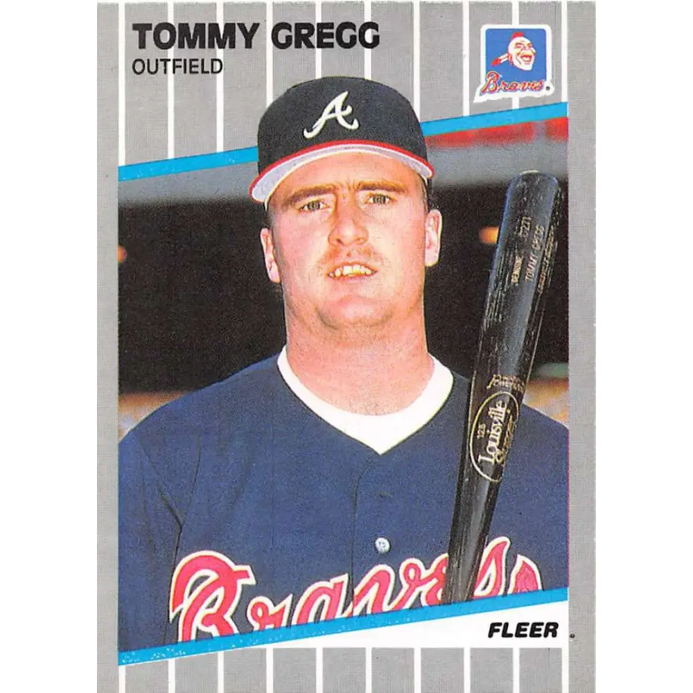 1989 Fleer #592 Tommy Gregg EX Excellent Atlanta Braves Baseball Card  Image 1