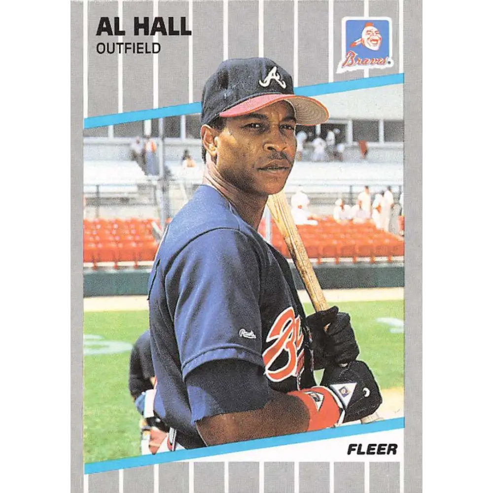1989 Fleer #593 Albert Hall EX Excellent Atlanta Braves Baseball Card  Image 1