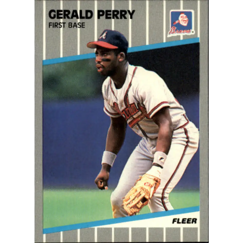 1989 Fleer #597 Gerald Perry EX Excellent Atlanta Braves Baseball Card  Image 1