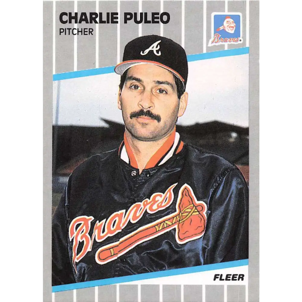 1989 Fleer #598 Charlie Puleo EX Excellent Atlanta Braves Baseball Card  Image 1