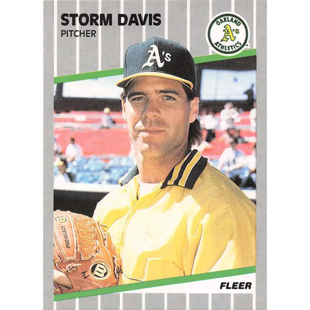 1989 Fleer #6 Storm Davis EX Excellent Oakland Athletics Baseball Card  Image 1
