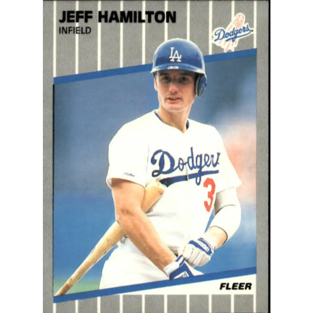 1989 Fleer #60 Jeff Hamilton EX Excellent Los Angeles Dodgers Baseball Card  Image 1
