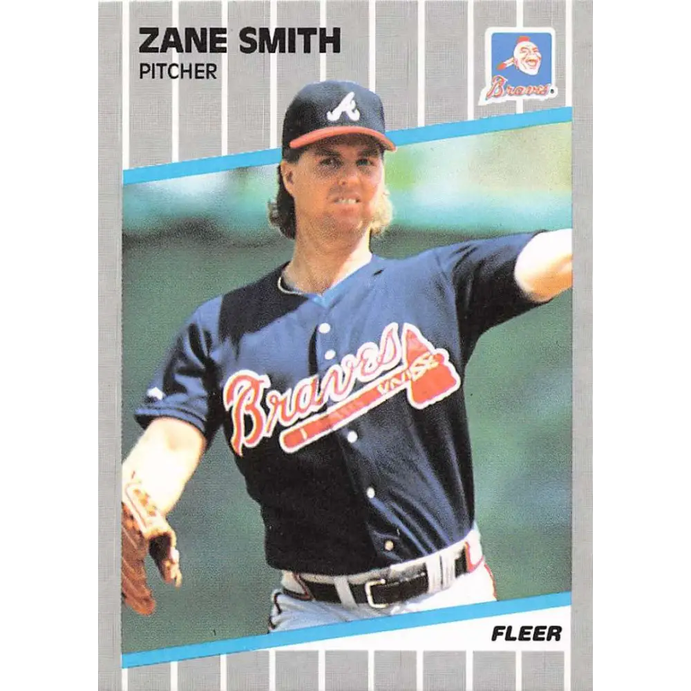 1989 Fleer #601 Zane Smith EX Excellent Atlanta Braves Baseball Card  Image 1