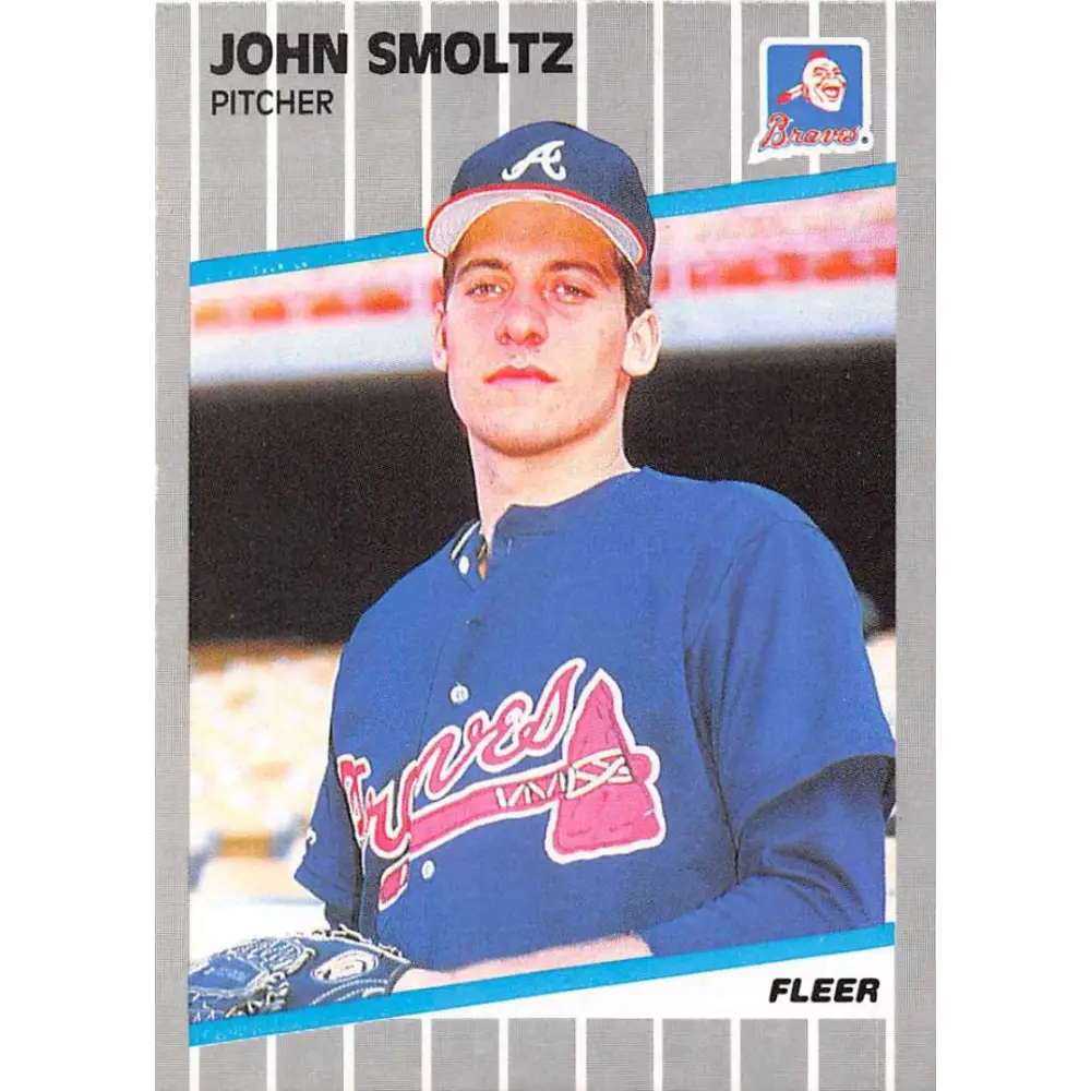 1989 Fleer #602 John Smoltz EX Excellent RC Rookie Atlanta Braves Baseball Card  Image 1