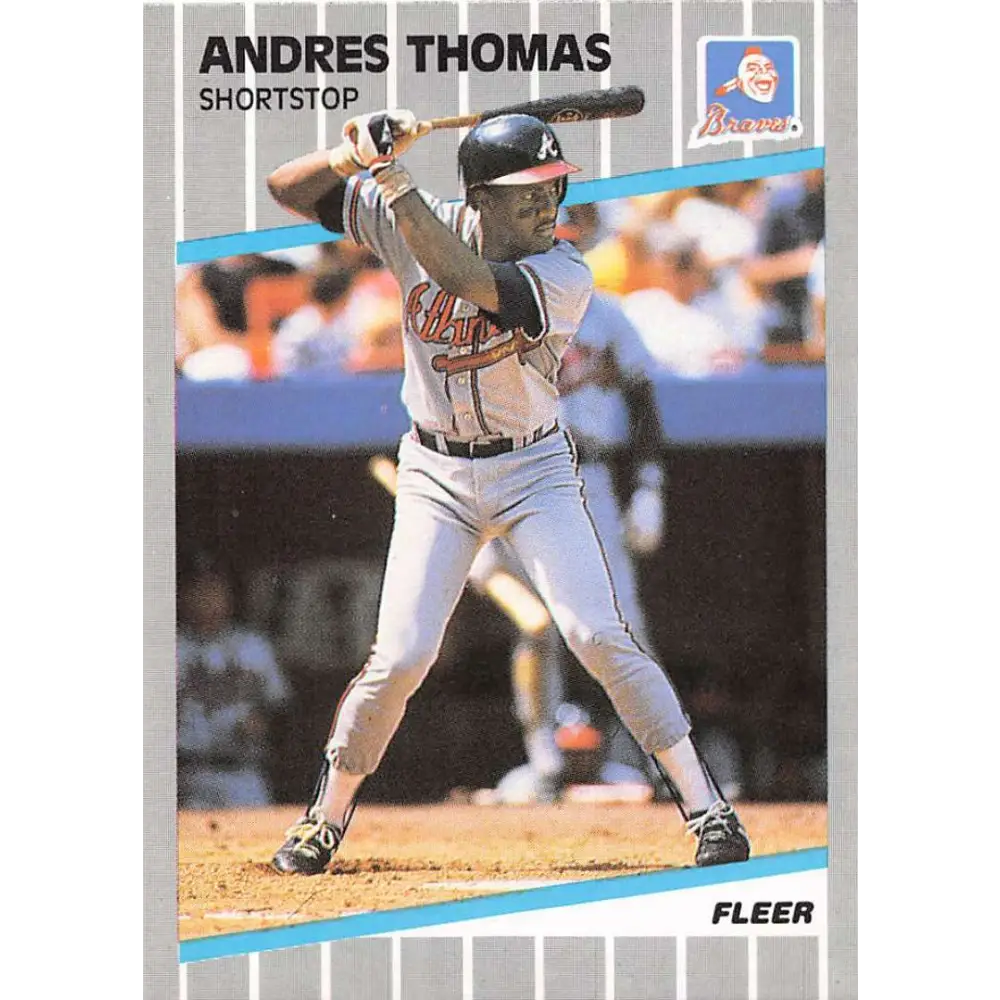 1989 Fleer #604 Andres Thomas EX Excellent Atlanta Braves Baseball Card  Image 1
