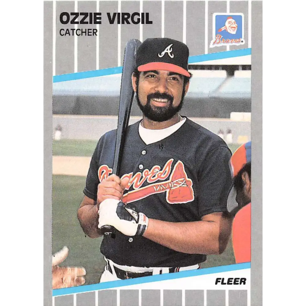 1989 Fleer #605 Ozzie Virgil EX Excellent Atlanta Braves Baseball Card  Image 1