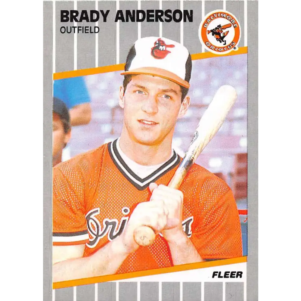 1989 Fleer #606 Brady Anderson EX Excellent RC Rookie Baltimore Orioles Baseball Card  Image 1