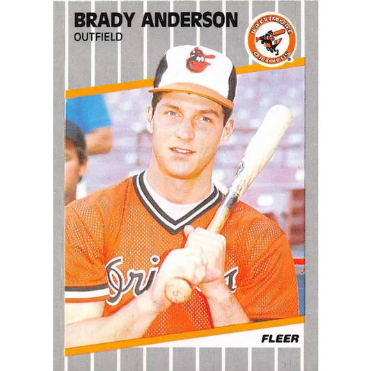 1989 Fleer #606 Brady Anderson EX Excellent RC Rookie Baltimore Orioles Baseball Card  Image 1