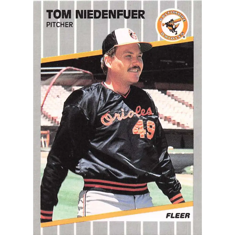 1989 Fleer #613 Tom Niedenfuer EX Excellent Baltimore Orioles Baseball Card  Image 1