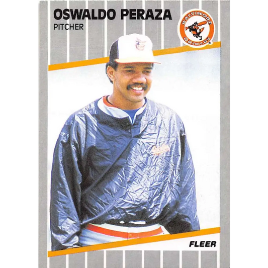 1989 Fleer #615 Oswaldo Peraza EX Excellent Baltimore Orioles Baseball Card  Image 1