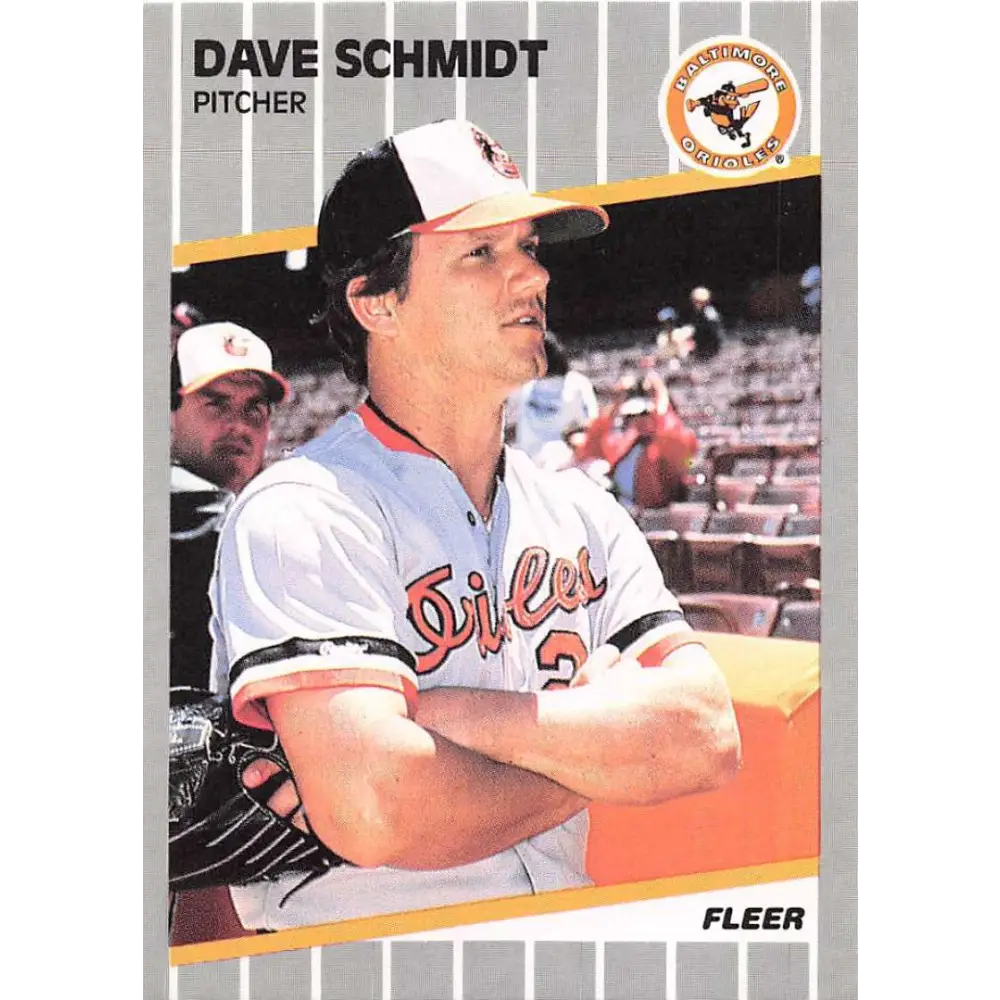 1989 Fleer #618 Dave Schmidt EX Excellent Baltimore Orioles Baseball Card  Image 1