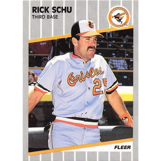 1989 Fleer #619 Rick Schu EX Excellent Baltimore Orioles Baseball Card  Image 1