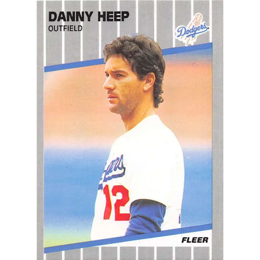 1989 Fleer #61b Danny Heep EX Excellent Los Angeles Dodgers Baseball Card  Image 1