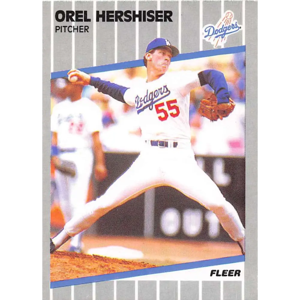 1989 Fleer #62 Orel Hershiser EX Excellent Los Angeles Dodgers Baseball Card  Image 1