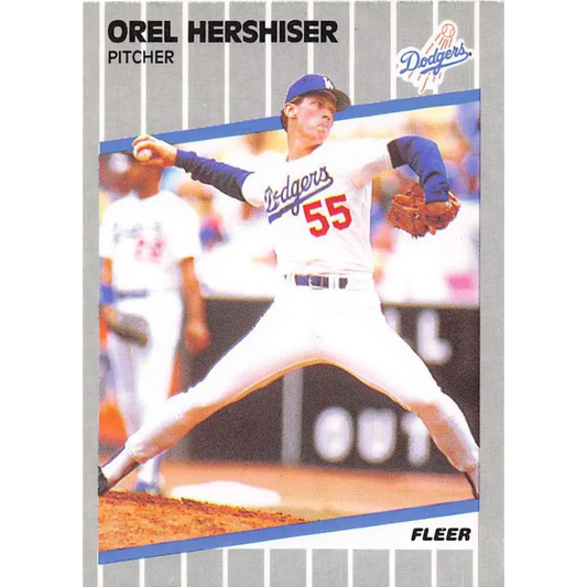 1989 Fleer #62 Orel Hershiser EX Excellent Los Angeles Dodgers Baseball Card  Image 1