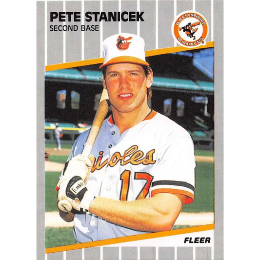 1989 Fleer #622 Pete Stanicek EX Excellent Baltimore Orioles Baseball Card  Image 1