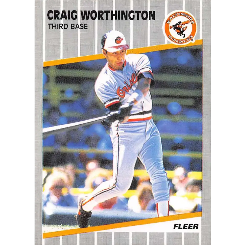 1989 Fleer #627 Craig Worthington EX Excellent Baltimore Orioles Baseball Card  Image 1