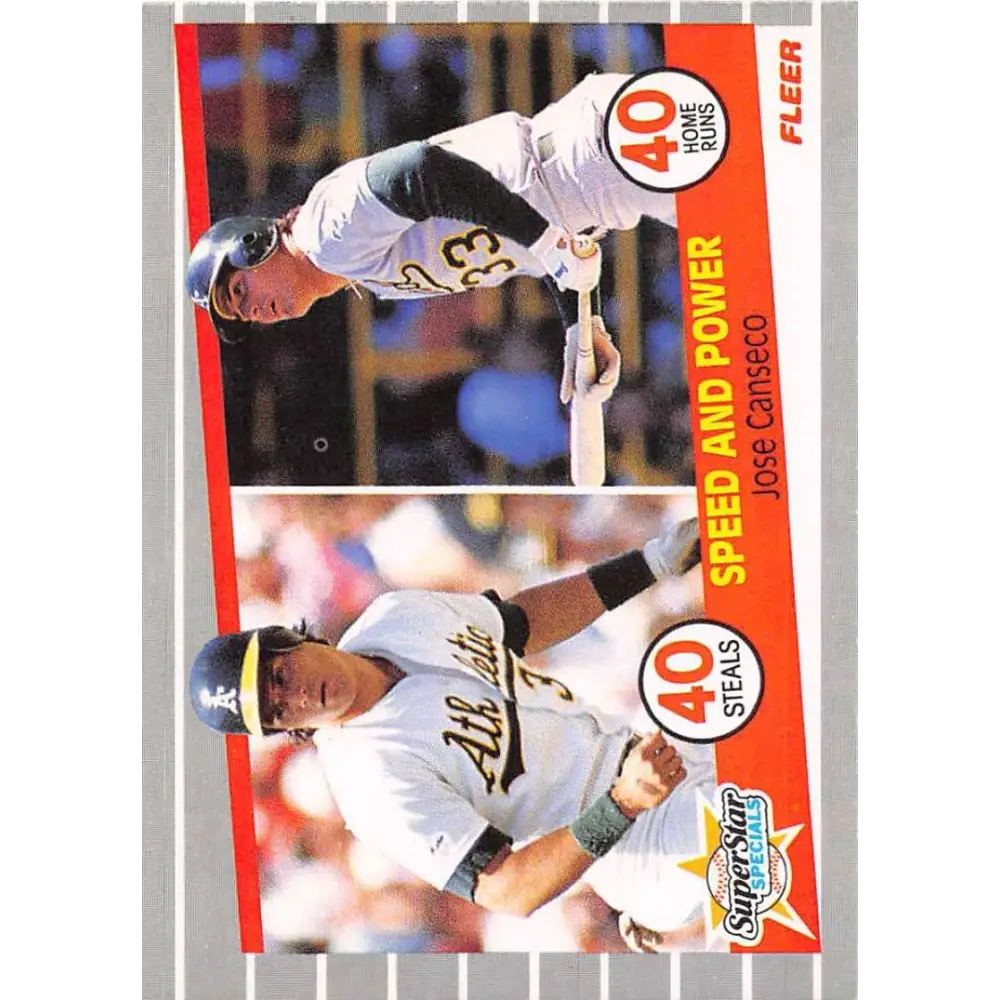 1989 Fleer #628 Jose Canseco EX Excellent Oakland Athletics Baseball Card  Image 1