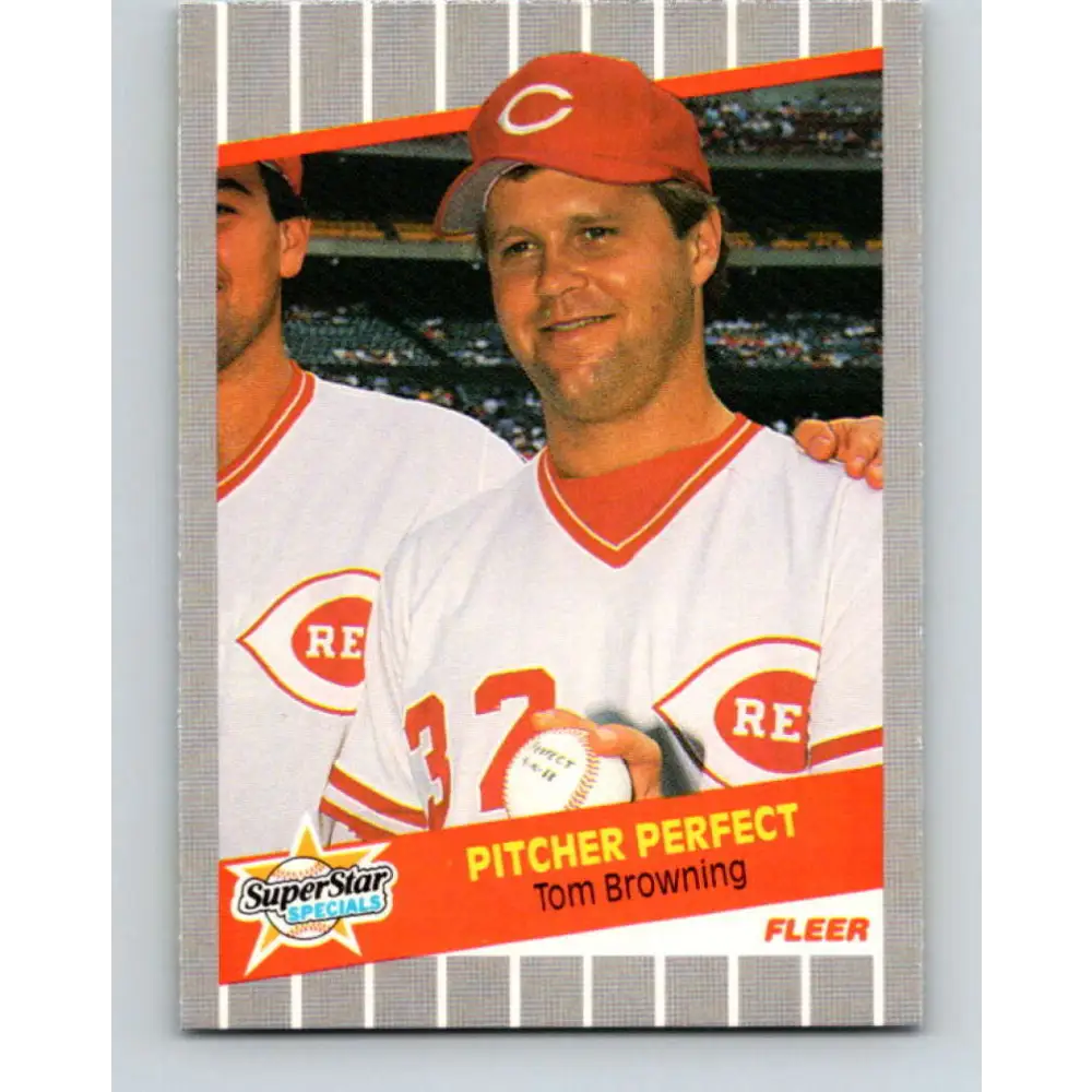 1989 Fleer #629 Tom Browning EX Excellent Cincinnati Reds Baseball Card  Image 1
