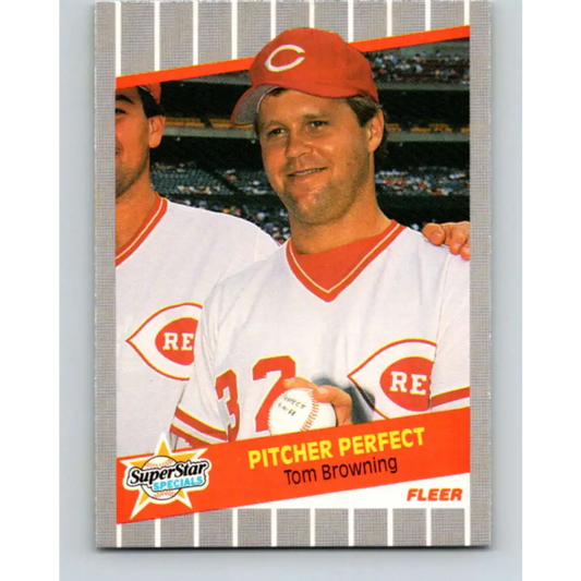 1989 Fleer #629 Tom Browning EX Excellent Cincinnati Reds Baseball Card  Image 1
