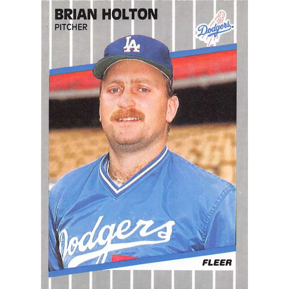 1989 Fleer #63 Brian Holton EX Excellent Los Angeles Dodgers Baseball Card  Image 1