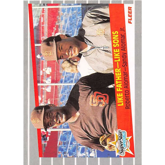 1989 Fleer #630 Roberto Alomar/Sandy Alomar Jr. EX Excellent San Diego Padres Baseball Card  Image 1