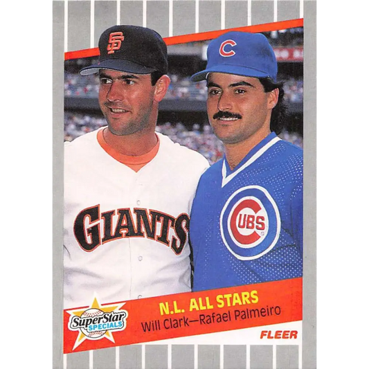 1989 Fleer #631 Will Clark/Rafael Palmeiro EX Excellent San Francisco Giants/Chicago Cubs Baseball Card  Image 1