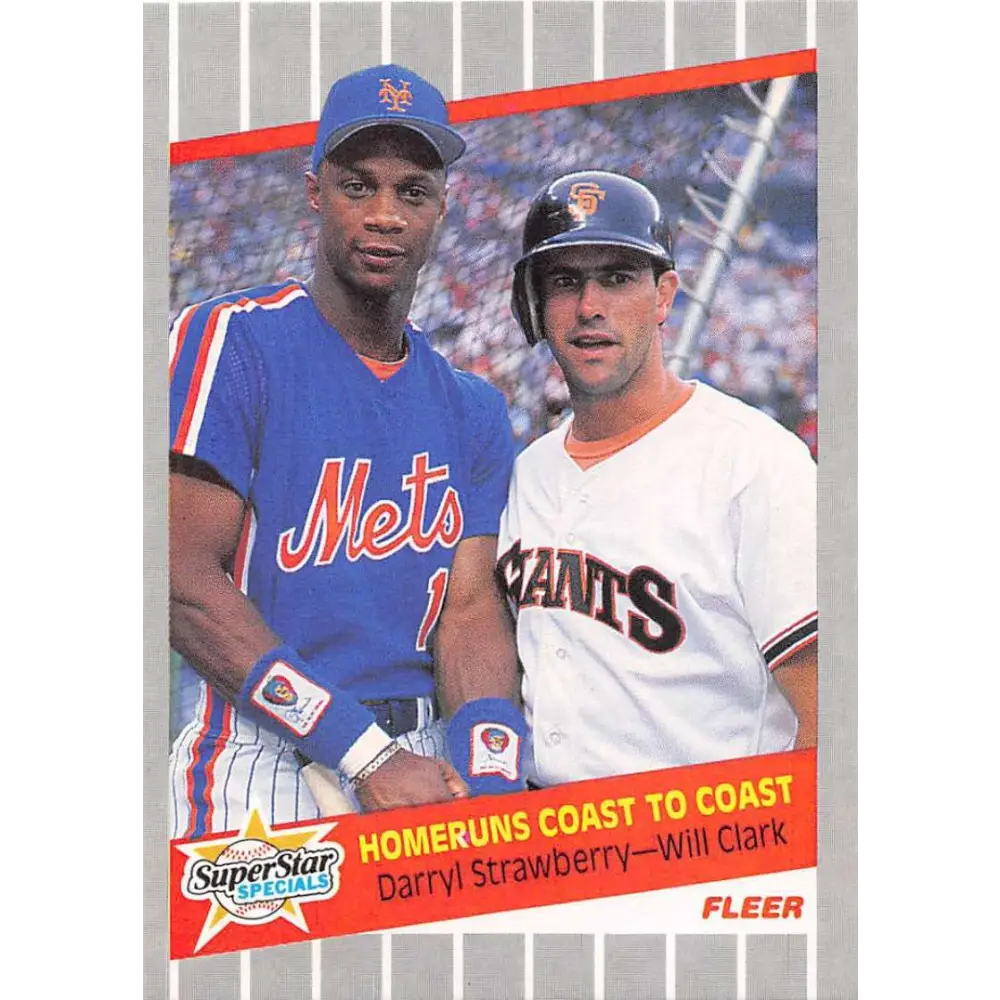 1989 Fleer #632 Will Clark/Darryl Strawberry EX Excellent New York Mets/San Francisco Giants Baseball Card  Image 1