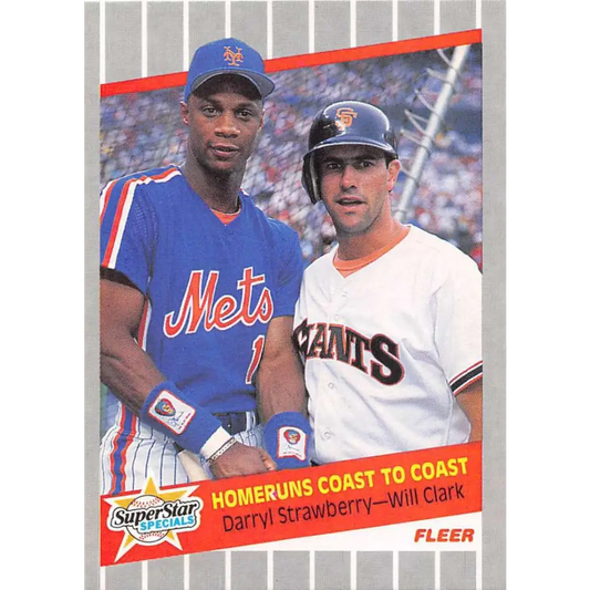 1989 Fleer #632 Will Clark/Darryl Strawberry EX Excellent New York Mets/San Francisco Giants Baseball Card  Image 1